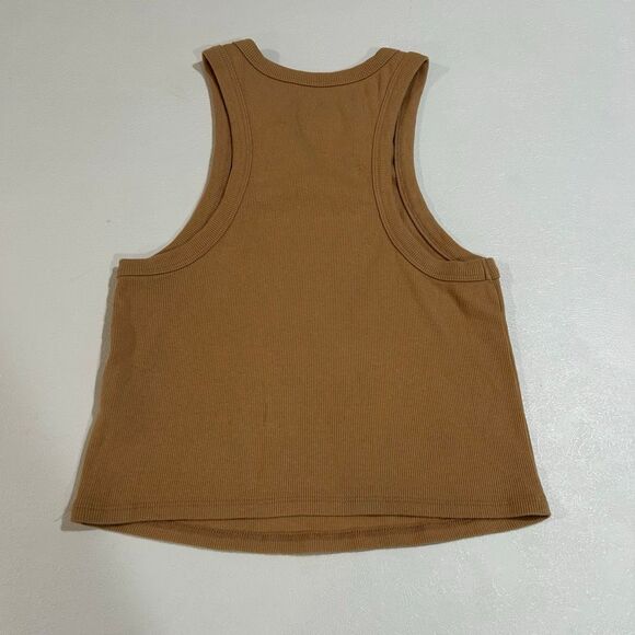 Maeve by Anthropologie Ribbed Tan Sleeveless Tank Top Size Medium - Picture 2 of 5